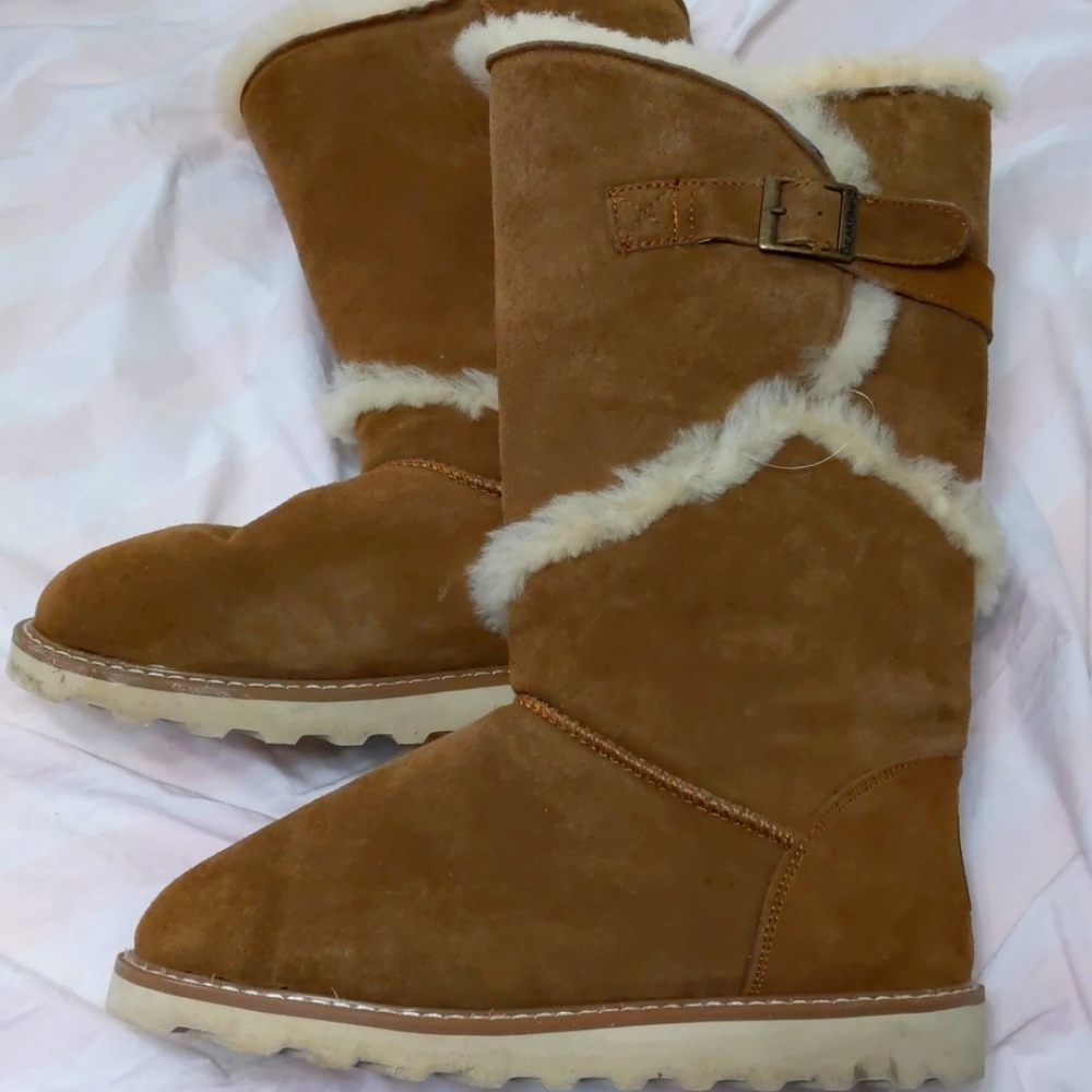 Bear claw mid calf boots